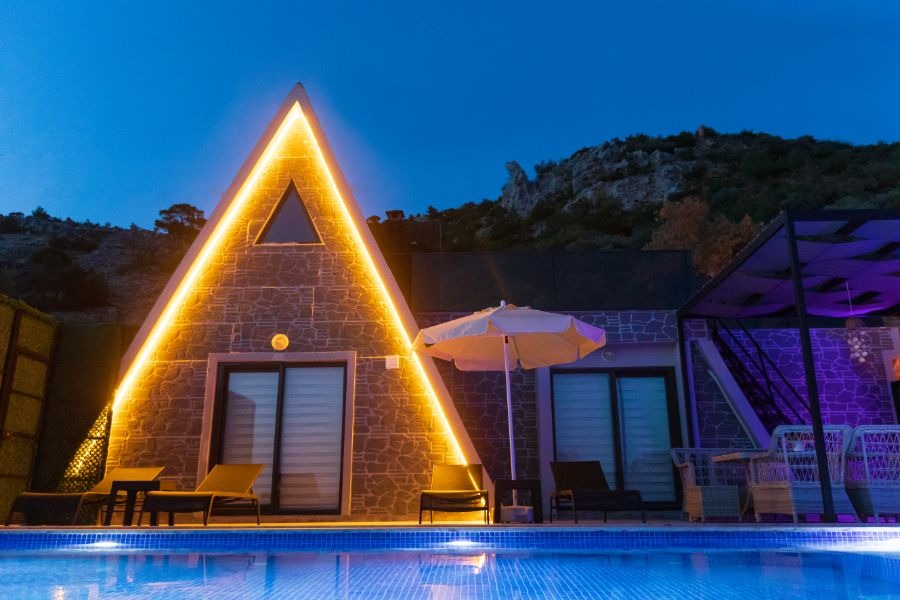 Kaş Patarada 2+1 Özel Havuzlu Denize Yakın Lüks Kiralık Villa DRM-1722