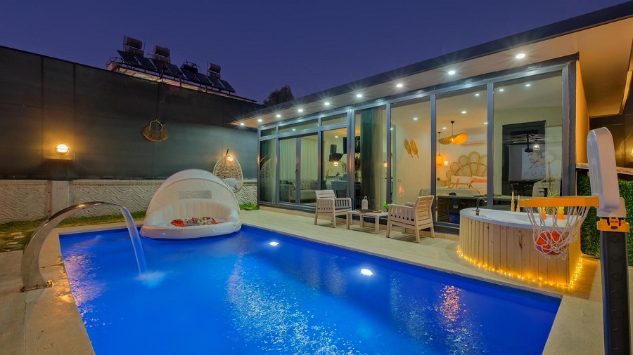 Fethiye Çamköy'de 2+1 Özel Havuzlu Denize Yakın Kiralık Villa DRM-1787