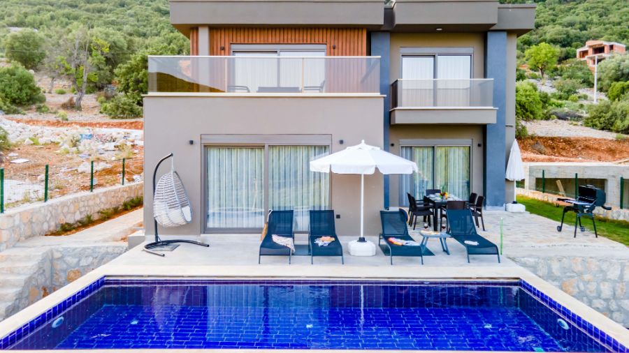 Antalya Kaş'ta 3+1 Özel Havuzlu Doğa Manzaralı Kiralık Villa DRM-1788