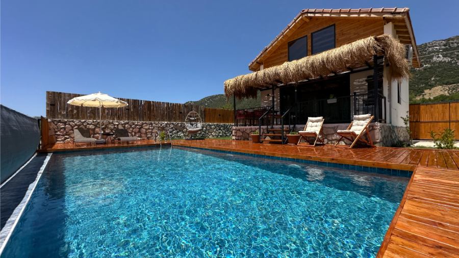 Kaş Kalkan'da 2+1 Özel Havuzlu Denize Yakın Kiralık Villa DRM-1908