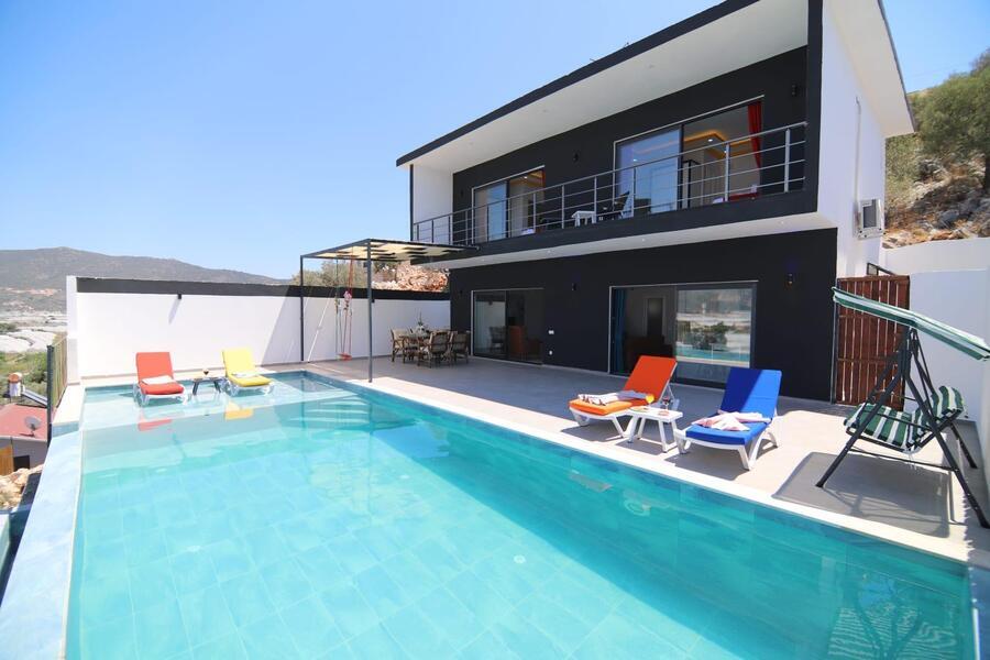 Kalkan Yeşilköyde 2+1 Özel Havuzlu Doğa Manzaralı Kiralık Lüks Villa DRM-2016