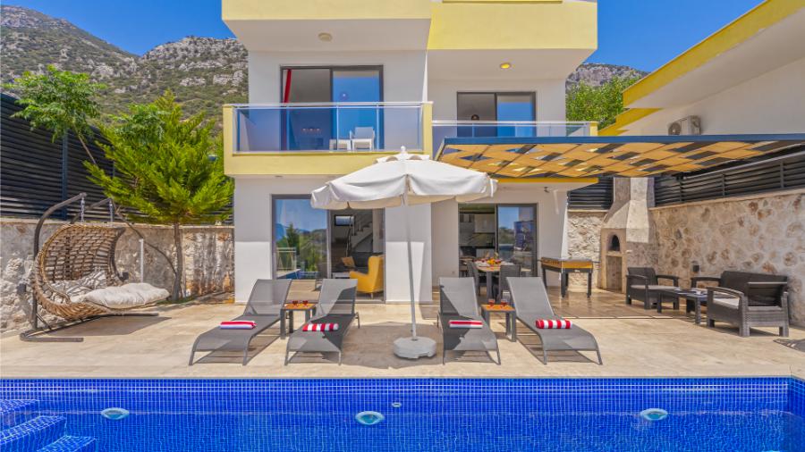 Kalkan Körderede 3+1 Özel Havuzlu Doğa Manzaralı Kiralık Lüks Villa DRM-1917