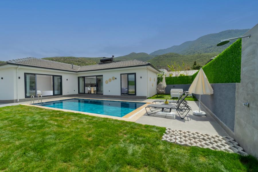 Fethiye Pazaryerinde 2+1 Özel Havuzlu Denize Yakın Kiralık Lüks Villa DRM-1849