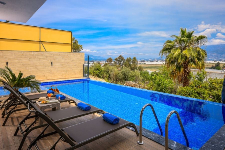Kaş Patarada 2+1 Özel Havuzlu Doğa Manzaralı Lüks Kiralık Villa DRM-1750