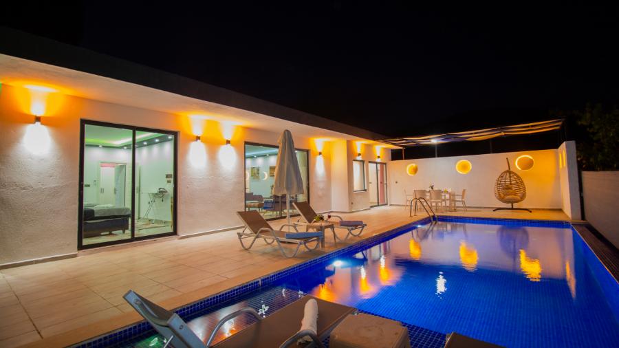Kalkan İkizcede 2+1 Özel Havuzlu Doğa Manzaralı Kiralık Lüks Villa DRM-1911